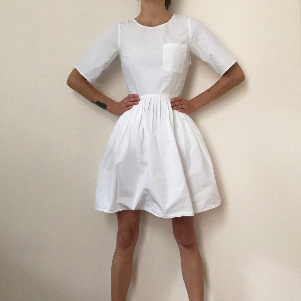 Kate Spade Saturday Pleated White Skirt Dress